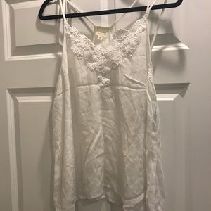 Boho white lace tank